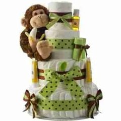 Monkey on diaper cake