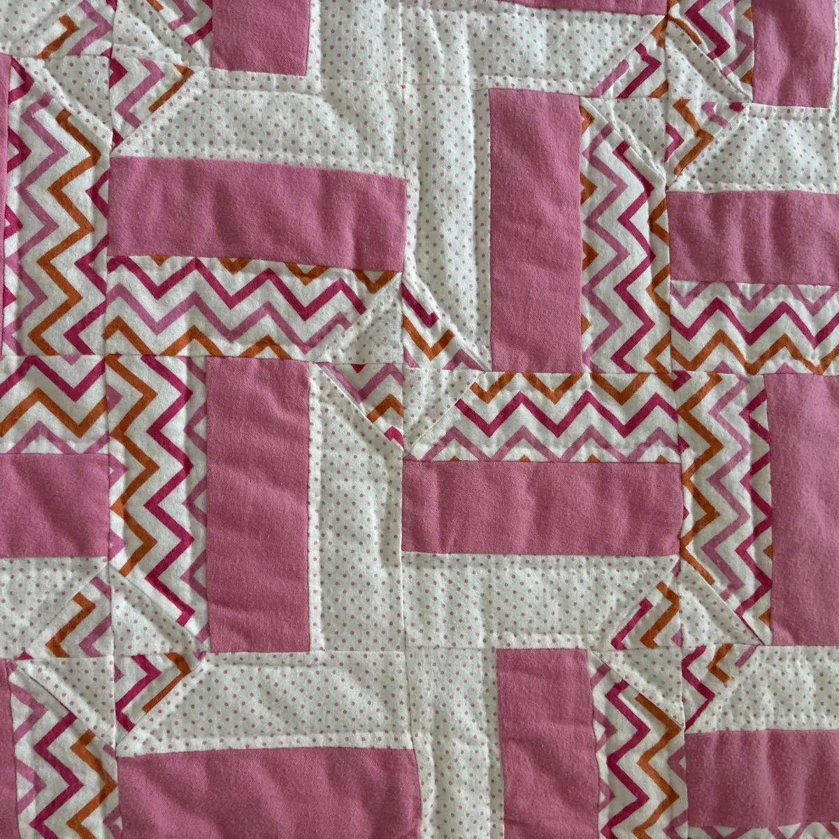 Pink a Link Baby Quilt detail b