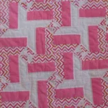 Pink a Link Baby Quilt Detail of pink & white stripes