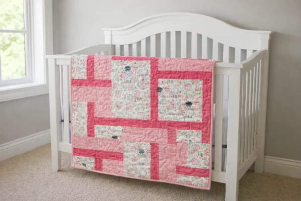 peachy little lamb on crib