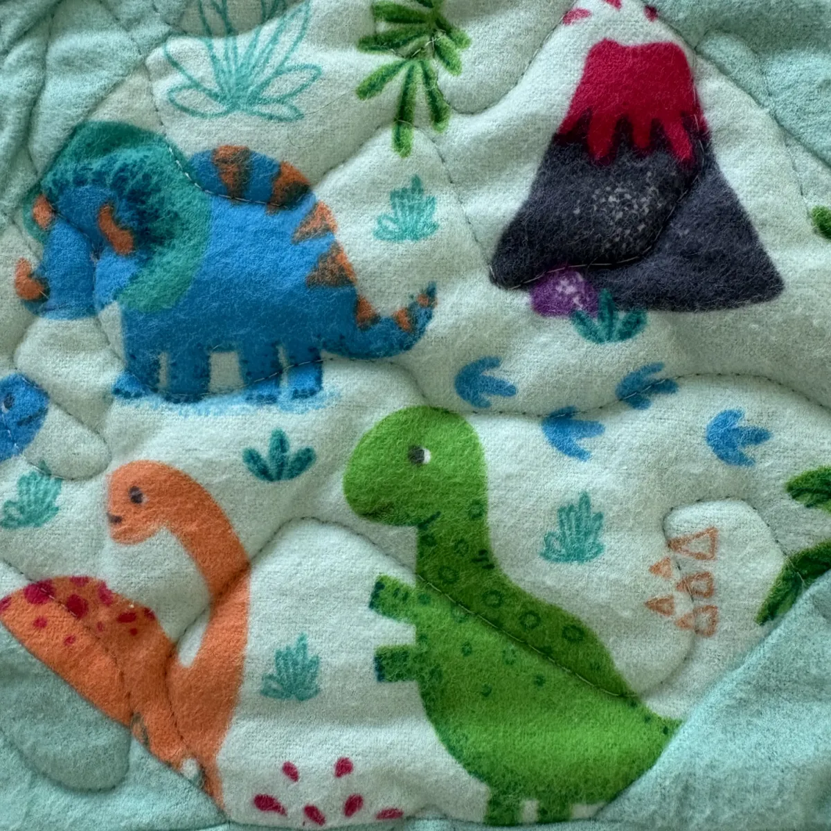 dinosaur world baby quilt detail 2