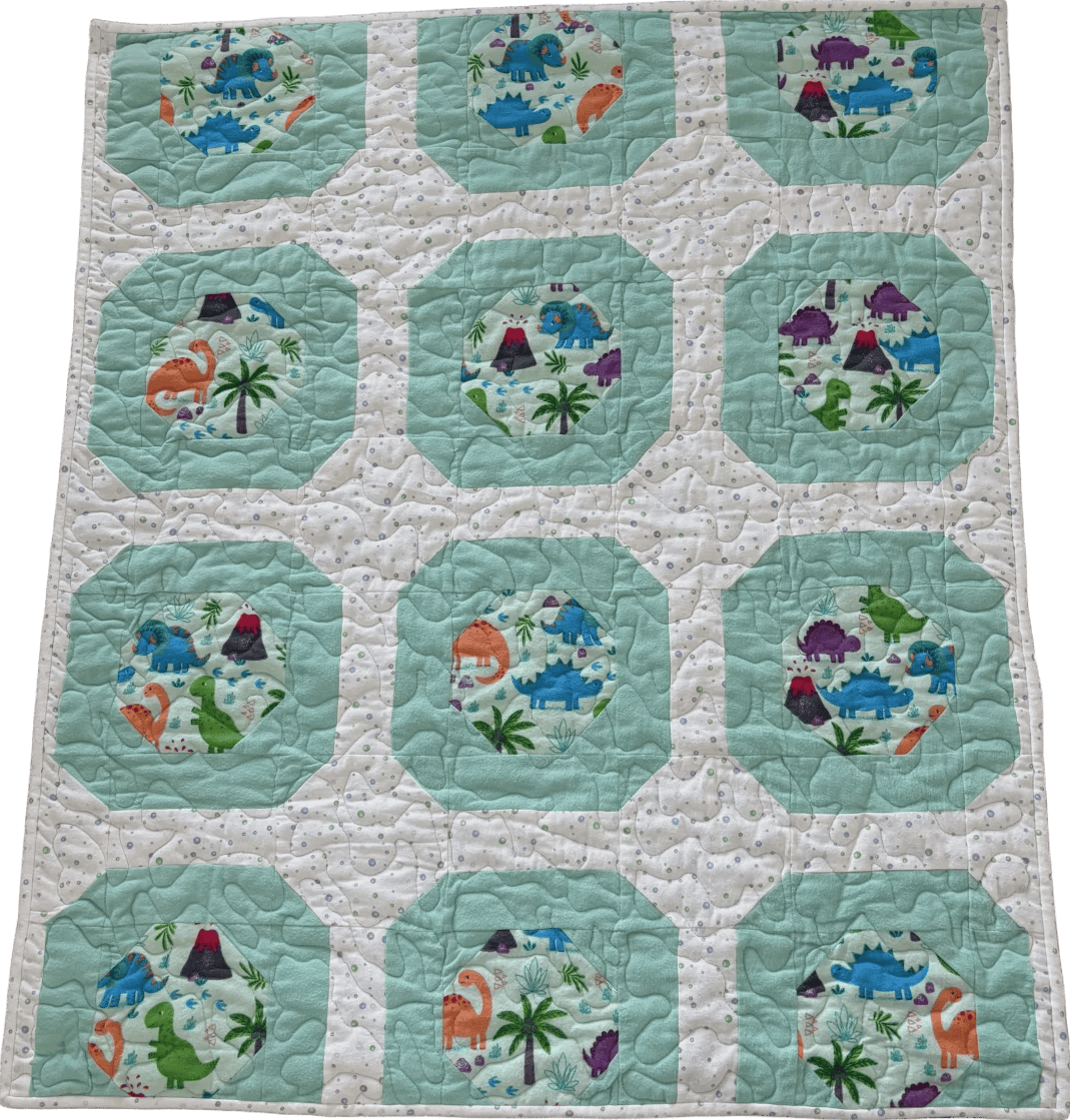 Dinosaur World Baby Quilt , handmade baby quilts - Image 8