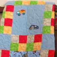 mighty construction machines baby quilt