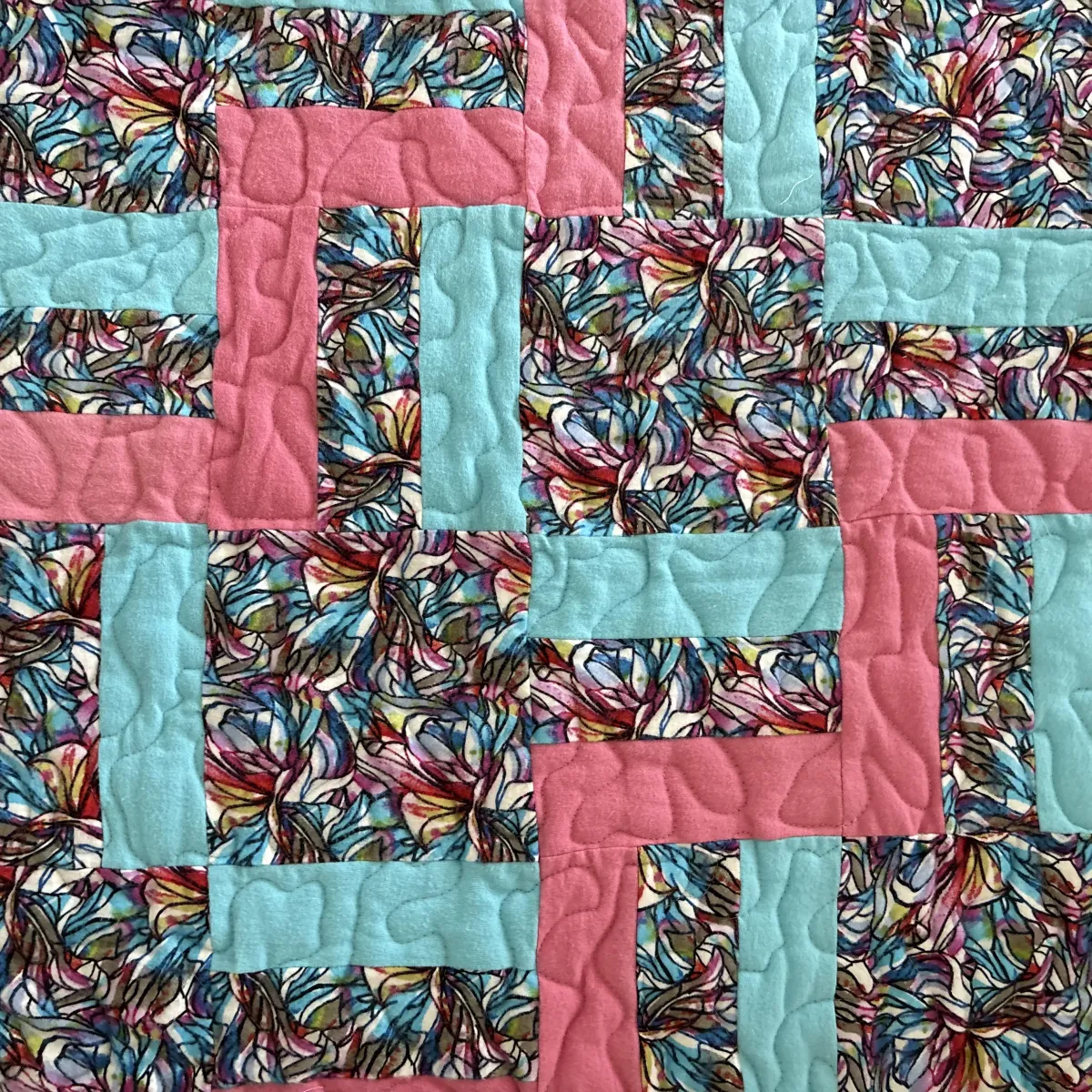 Color Blocks Baby Quilt detail 1