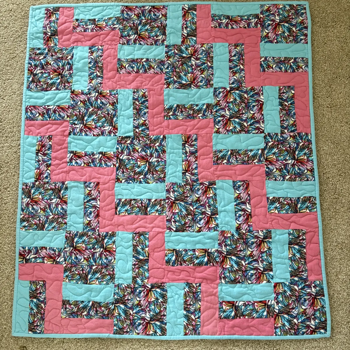 Color Blocks Baby Quilt full