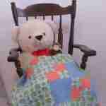 bear and monkey with quilt