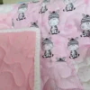zebras in pink and gray baby quilt backing