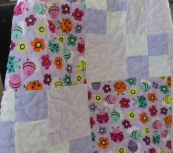 lavender flowers baby quilt