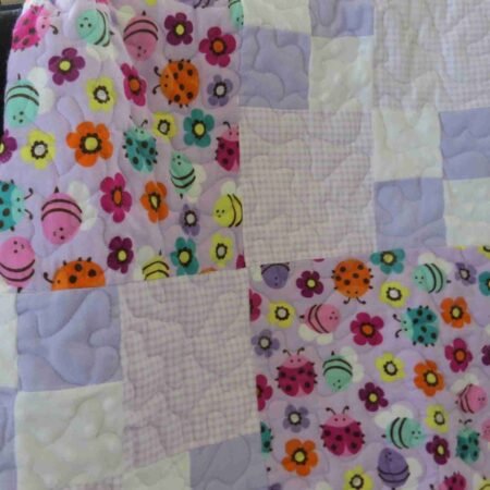 lavender flowers baby quilt
