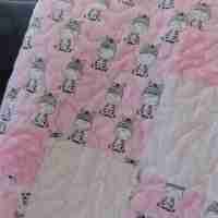 zebras in pink and gray baby quilt
