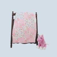 pink unicorns and rainbows baby quilt