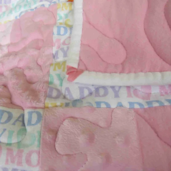 pink rainbows baby quilt backing