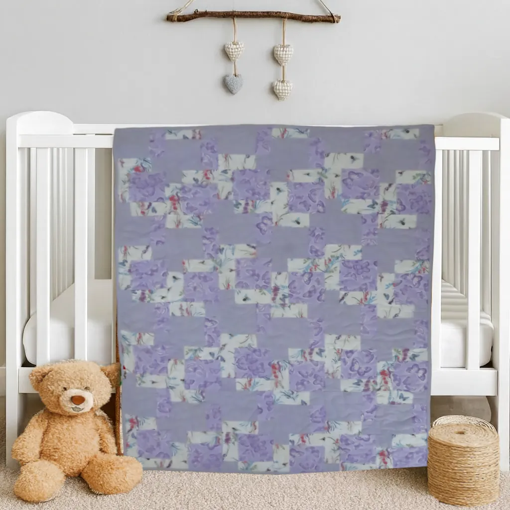 lilac butterfly baby quilt