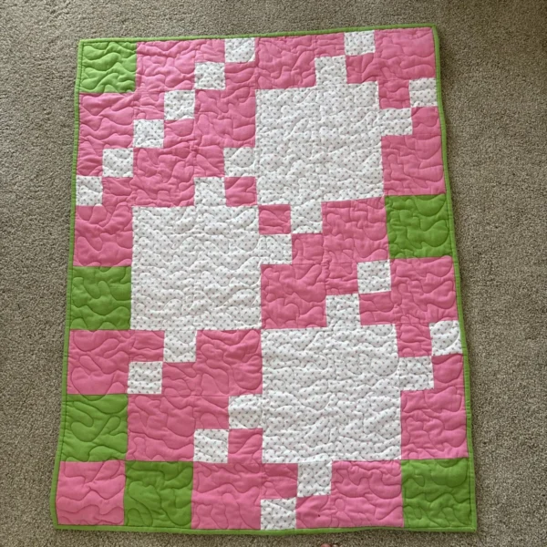 rose baby quilt full view