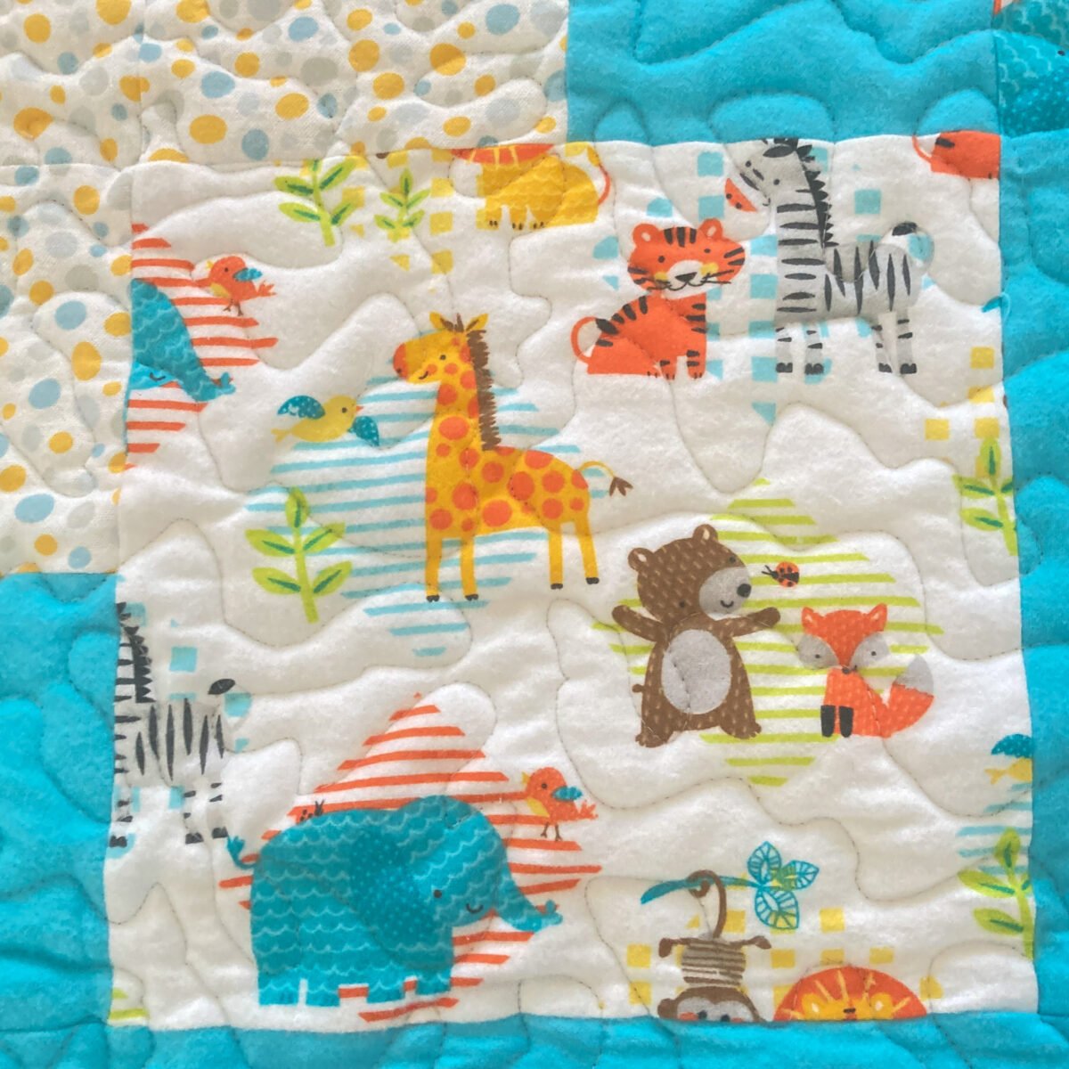 Animal Friends Baby Quilt detail 2