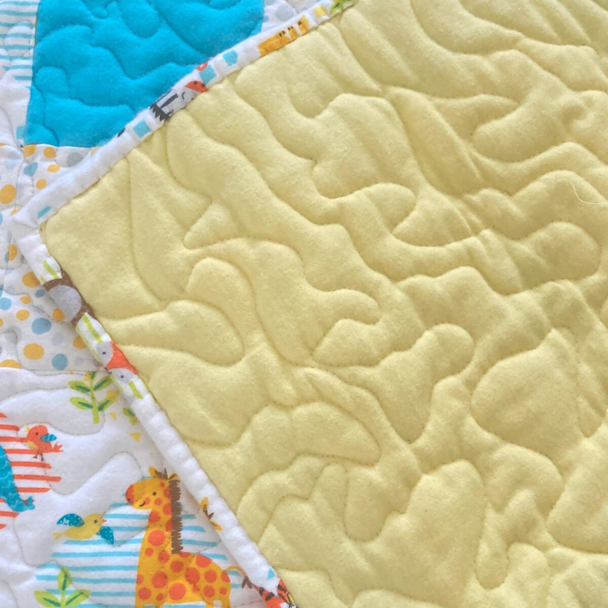 Animal Friends baby quilt with backing