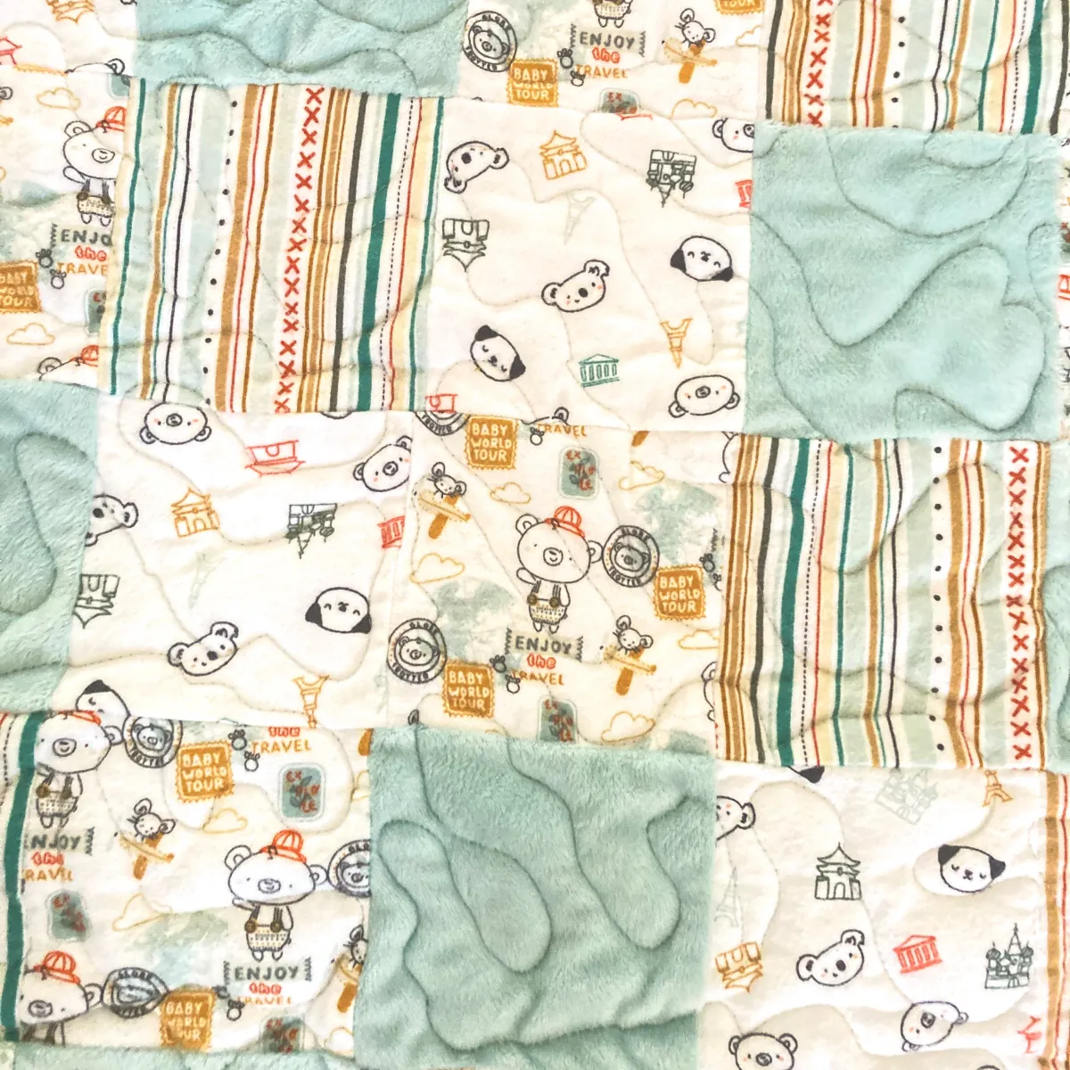 Animal Travelers Baby Quilt detail