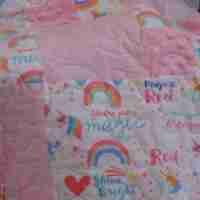 Unicorns and Rainbows baby quilt detail 8