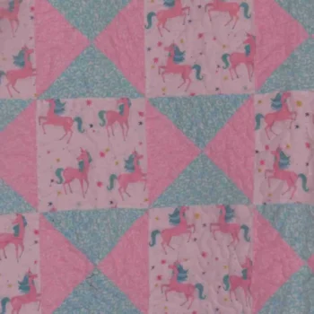 unicorns at play baby quilt