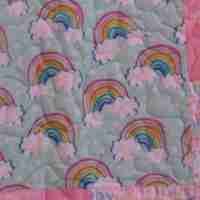 Pink Rainbow Baby Girl Quilt detail 5