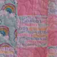 Pink Rainbow Baby Girl Quilt detail 4