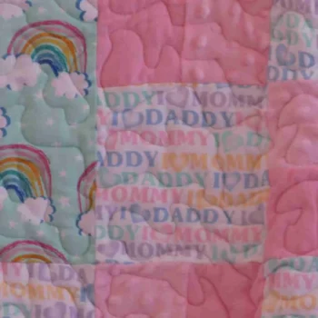 Pink Rainbow Baby Girl Quilt detail 4