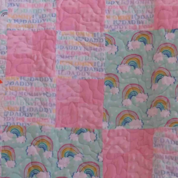 Pink Rainbow Quilt detail 1
