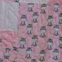 Zebras in Pink and Gray Quilt detail 6