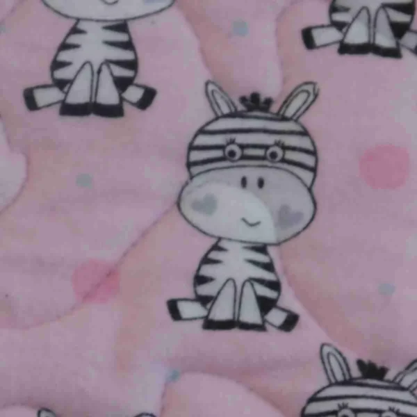 Zebras in Pink and Gray Quilt detail 4