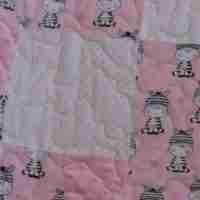 Zebras in Pink and Gray Quilt detail 3