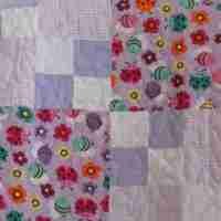 lavender flowers and bugs quilt detail 1
