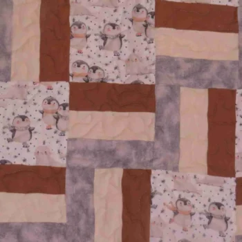 Christmas Penguins Baby Quilt detail 4
