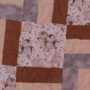 Christmas Penguins seasonal Baby Quilt detail 3