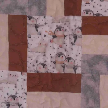 Christmas Penguins Baby Quilt detail 2