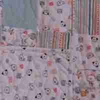 Animal Travelers Baby Quilt detail wit backing