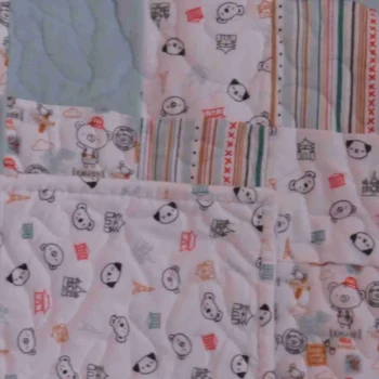 Animal Travelers Baby Quilt detail wit backing