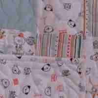 Animal Travelers Baby Quilt detail wit backing