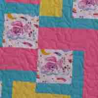 Unicorns and Clouds Baby Quilt Detail 2