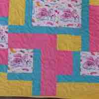 Unicorns and Clouds Fantasy Baby Quilt Detail 3