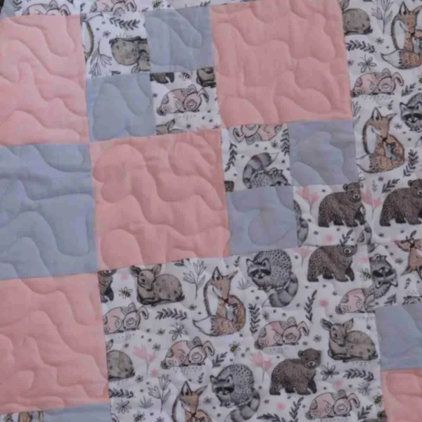 Woodland Babies Baby Quilt detail 3