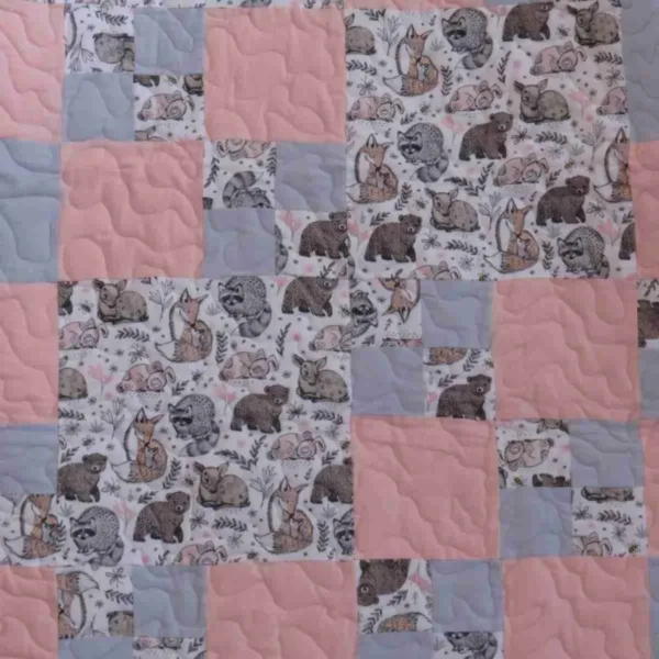 Woodland Babies Baby Quilt detail 2