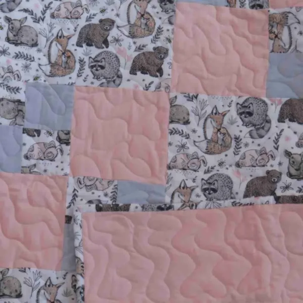 Woodland Babies Baby Quilt detail 1