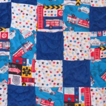 First Responders Baby Quilt detail 3, baby boy quilts