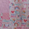 Unicorns and Rainbows baby quilt detail 3