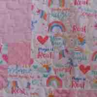 Unicorns and Rainbows baby quilt detail 3