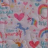 Unicorns and Rainbows baby quilt detail 1