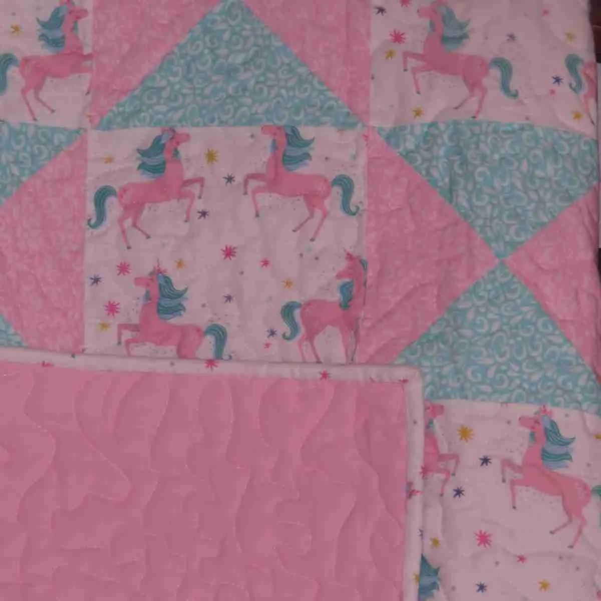 Unicorns at Play Baby Quilt 1