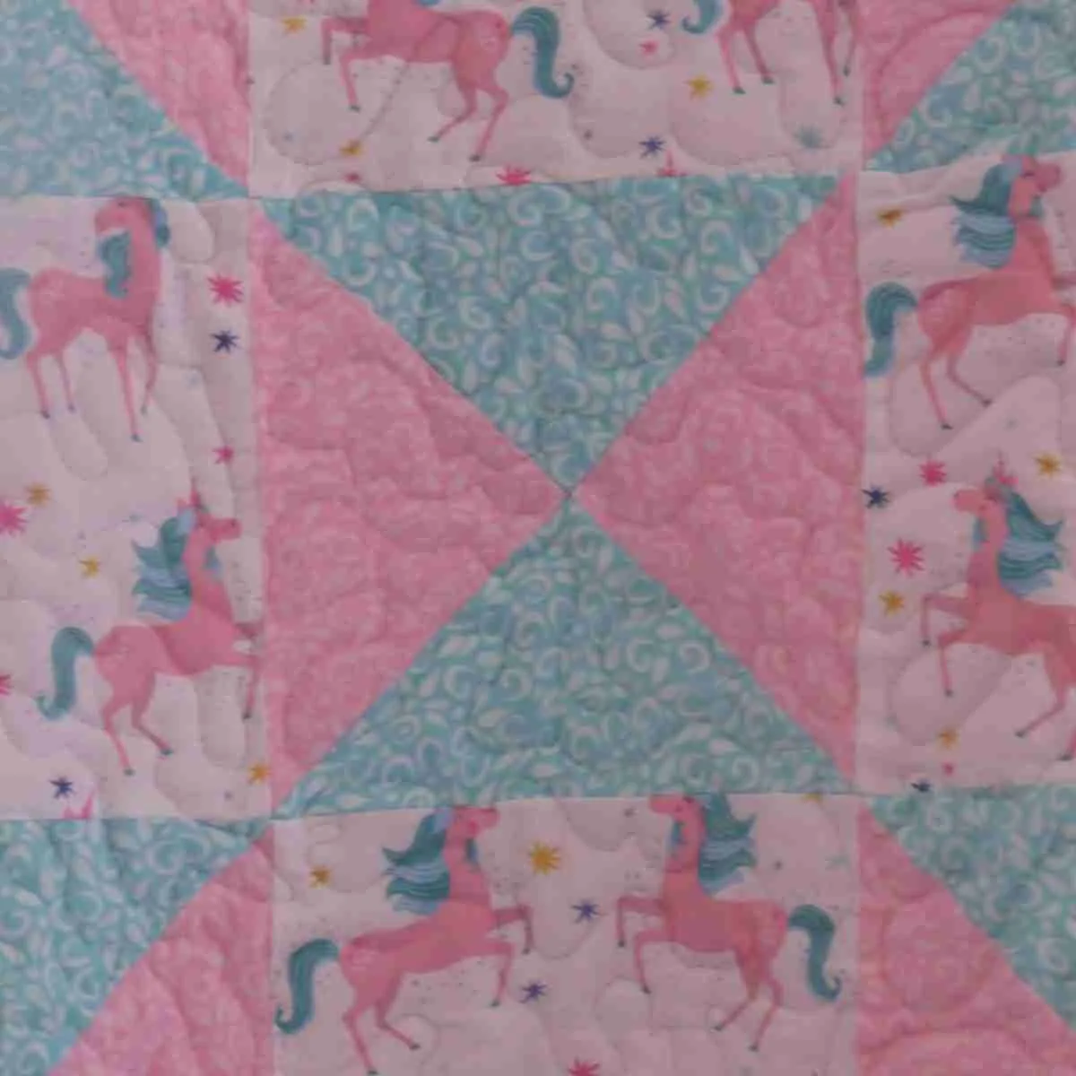 Unicorns at Play Baby Quilt 3