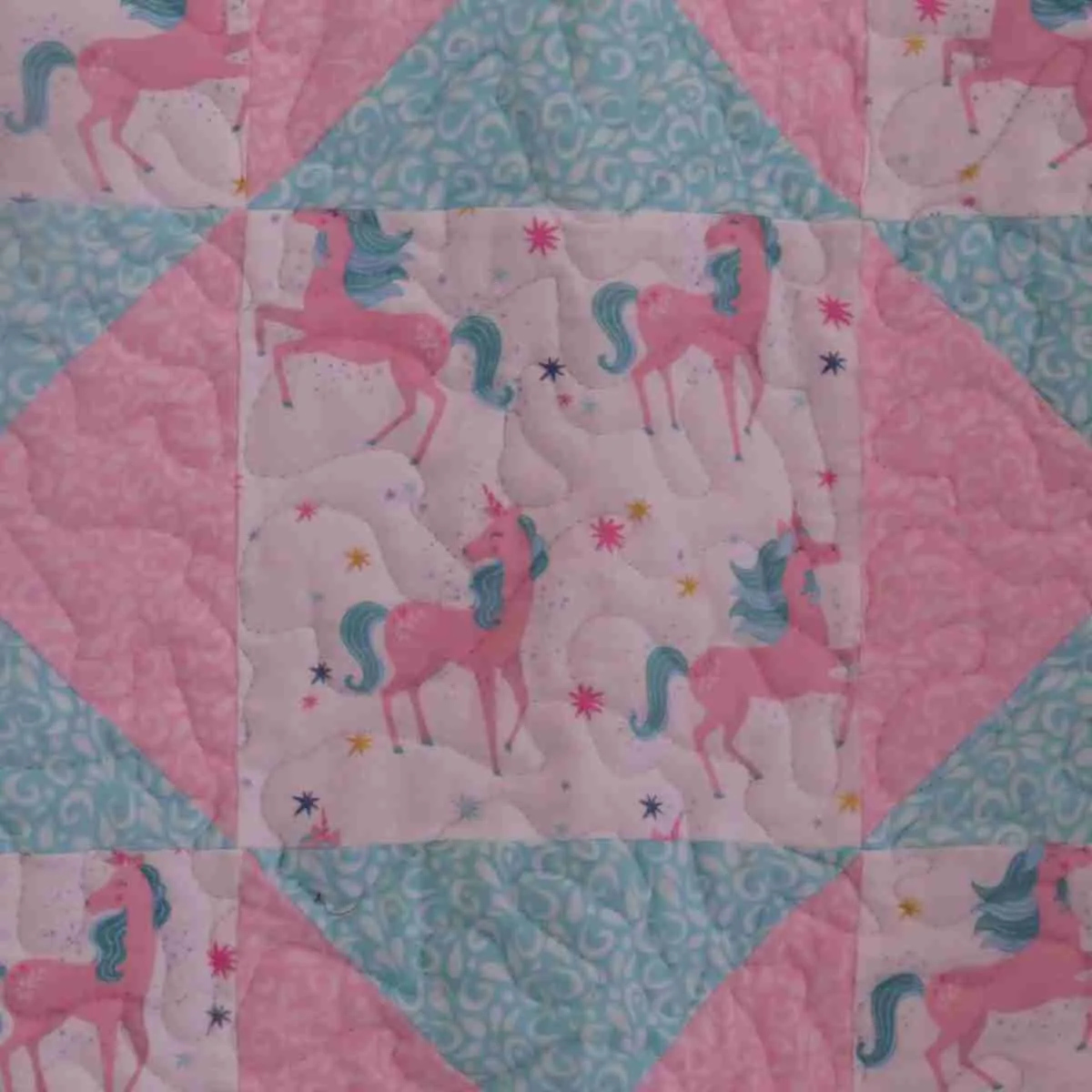 Unicorns at Play Baby Quilt 4