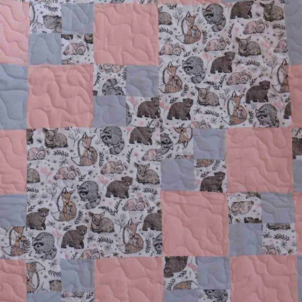 Woodland Babies Baby Quilt detail 2